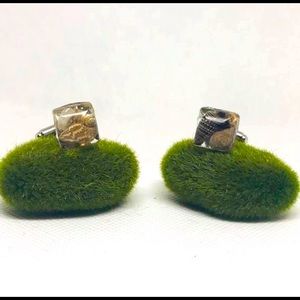 Clear seashell cufflinks